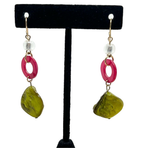 🍭6/$30 Funky multicolored pearlescent dangle drop earrings